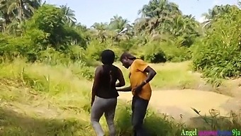 Okoro The Busy Hunter Caught Fucking One Pretty Local African Black With Vagina Lady Farming In Public, He Almost Finished Her With His Big Cock While Husband Brother Hiding And Capture Them By His Hiding Camera .Full Video On Red