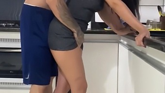 Hot Wife And Husband Get Frisky In The Kitchen - Onlyfans Video