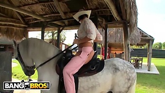 Rachel Starr Shows Off Her Skills By Riding Both A Horse And A Penis