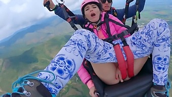 Adrenaline-Filled Paragliding Leads To Intense Squirting Orgasm At High Altitude