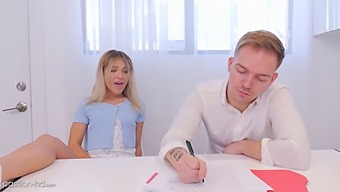 Blonde Student Gets Face Fucked By Tutor In Study Session