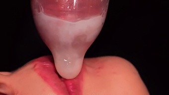 Intense Oral Shot: Milking Mouth Leaves Man Ejaculating Repeatedly In Condom