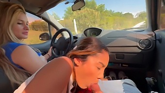 Two Girls Invite Me For A Ride And End Up Giving Me A Blowjob