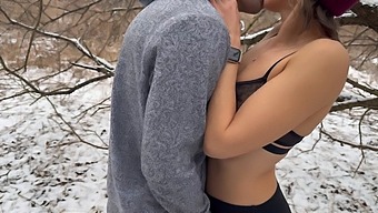 Amateur Wife Enjoys A Snowy Outdoor Threesome With Husband And Friend
