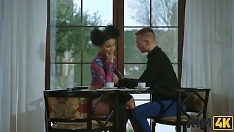Natural Beauty Enjoys Interracial Rimming Session On Heels